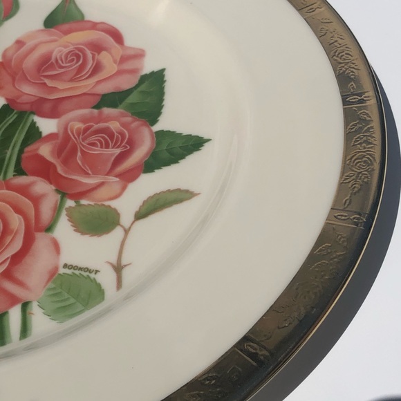 Gorham True Vintage Fine China Porcelain 1976 Cathedral Pink Roses Art Plate - Picture 5 of 16